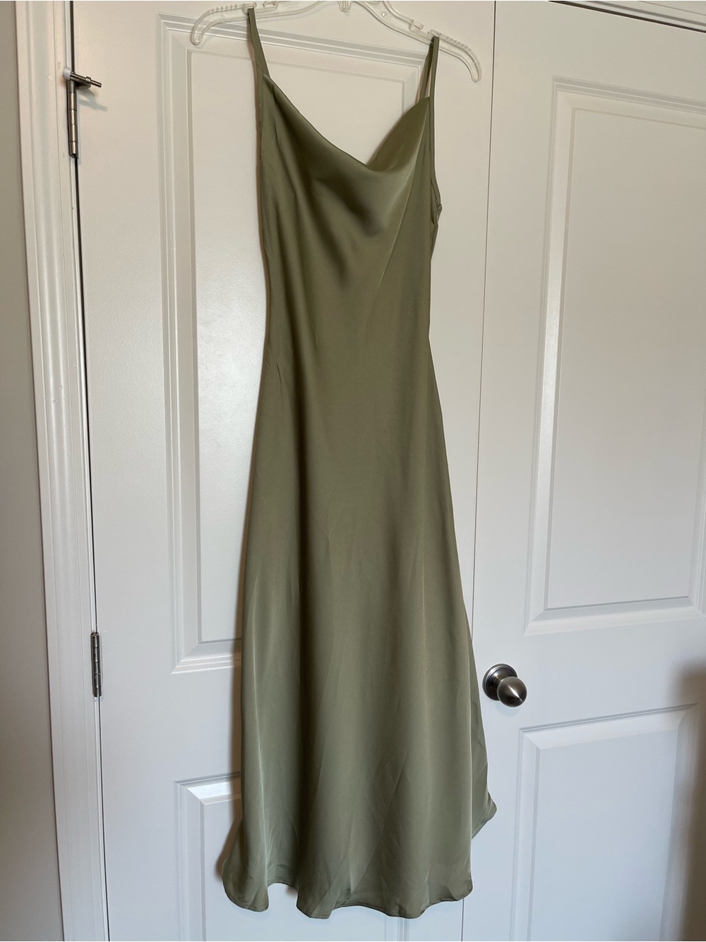 SHEIN Olive Slip Midi Dress with Cowl Neck